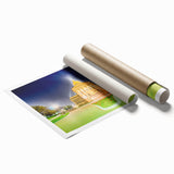 Extra large rolled print of a floral art scene in muted earth tones, ideal for classy bathroom wall art.