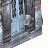 Large abstract wall art depicting New Orleans scenery in muted earth tones on acrylic glass, ideal for dining room ambiance.