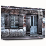 Acrylic print of a large abstract depiction of New Orleans in muted earth tones, suitable for bedroom or dining room art.