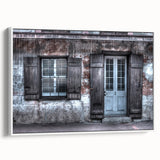 Vintage poster art of New Orleans scenery on extra large framed canvas, featuring vibrant colors against a black background.