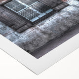 Art deco poster of New Orleans skyline in muted gold and teal, on rolled canvas, suitable for dining room decor.