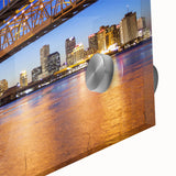 Large abstract wall art depicting a Louisiana scenery in mid-century modernist style.