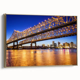 Framed canvas of a vintage-style Louisiana landscape in muted gold and black tones, ideal for bedroom wall art.