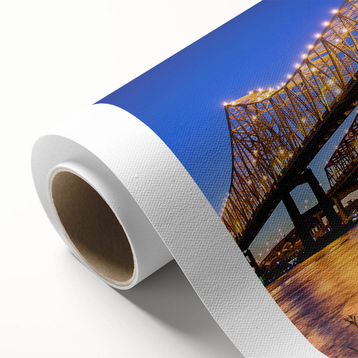 Art deco poster of Louisiana scenery in soft pastel shades on rolled canvas, ideal for nursery wall art.