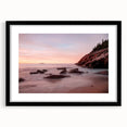 Extra large abstract art print of a colorful, textured Acadia scenery on a framed canvas, ideal for living room decor.