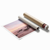 Extra large rolled print of Acadia National Park in Maine, featuring muted earth tones and floral elements.