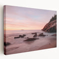 Acadia National Park landscape on stretched canvas, featuring muted earth tones, ideal for kitchen wall art.