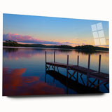 Acrylic print of a serene Maine landscape in soft blue and green tones, ideal for bedroom or dining room art.