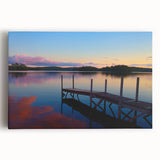 Black and white stretched canvas of Maine coastline, ideal for kitchen wall art.
