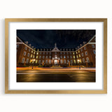 Abstract art print of Annapolis scenery with textured design in gold frame, ideal for extra large wall art in a living room.