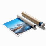 Extra large rolled print of Chesapeake Bay with vibrant blue and green tones, ideal for classy bathroom wall art.