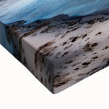 Black and white landscape art painting of Chesapeake Bay on stretched canvas, ideal for bedroom wall decor.