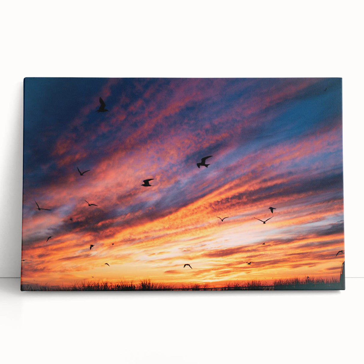 Black and white stretched canvas depicting a serene Nantucket landscape, ideal for kitchen wall art or bedroom ambiance.