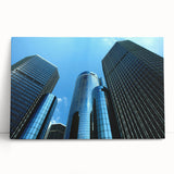 Black and white photo of Detroit skyline on large stretched canvas, suited for kitchen or bedroom wall art.