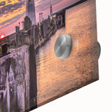 Large abstract wall art depicting Michigan's Upper Peninsula in muted earth tones on acrylic glass.