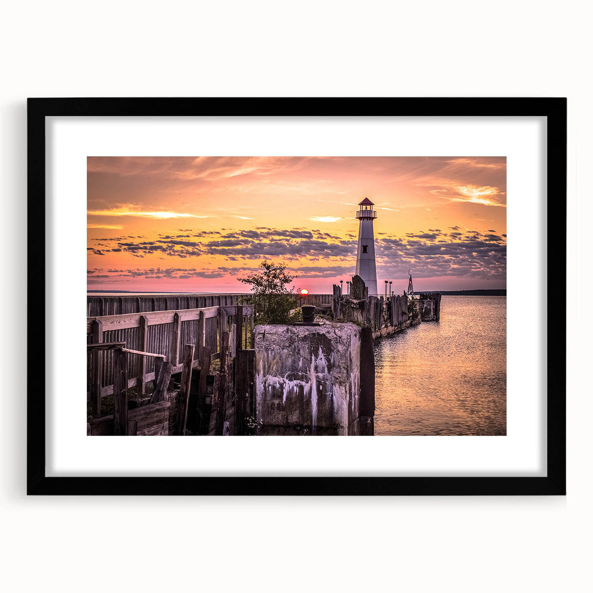 Extra large framed wall art depicting a textured, abstract rendition of Michigan's Upper Peninsula in vibrant colors.