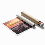 Extra large rolled print of Michigan's Upper Peninsula with muted earth tones, ideal for classy bathroom wall art.