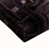 Black and white landscape art painting of Michigan's Upper Peninsula on stretched canvas, ideal for bedroom wall art.