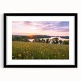 Extra large abstract art print featuring vibrant, textured colors of Minnesota scenery on a black-framed canvas.