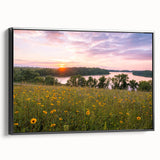 Black and white framed canvas of a Minnesota landscape, ideal for bedroom wall decor.