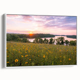 Vintage poster art of Minnesota scenery on framed canvas, featuring colorful art with dominant black tones.