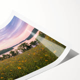 Extra large wall art featuring line art flowers in muted earth tones on a rolled canvas, ideal for large living room decor.