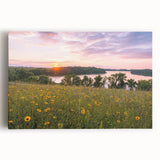 Black and white photo of Minnesota landscape on large stretched canvas, suitable for kitchen wall art.