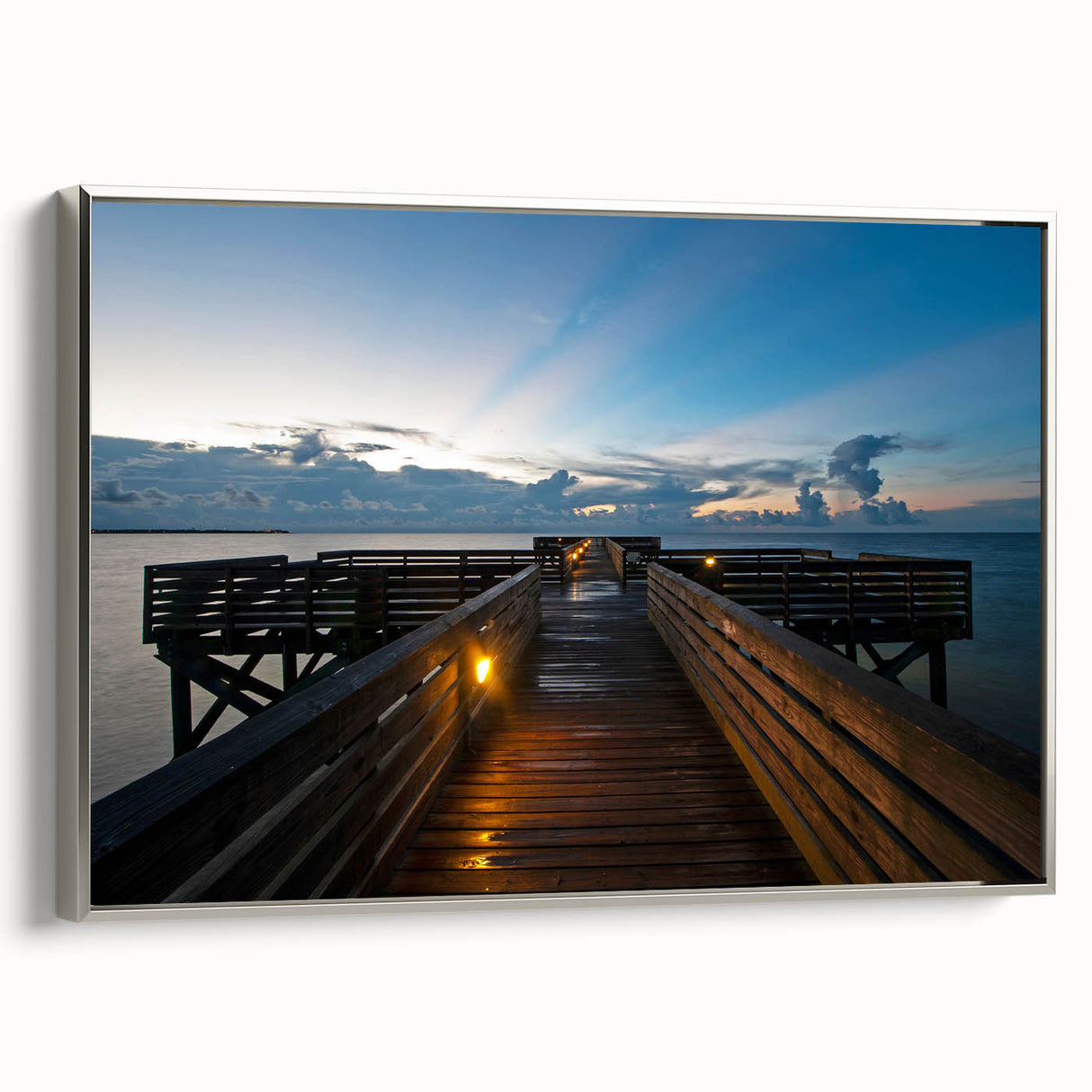 Framed canvas featuring a vintage-style Mississippi landscape with colorful art and black accents.