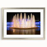 Textured art print of Kansas City skyline in muted grays and blues on a framed silver mat, ideal for modern bedroom ambiance.