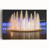 Black and white photograph of Kansas City skyline on large stretched canvas, suitable for kitchen wall art.