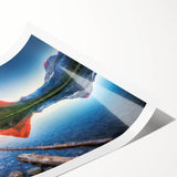 Extra large wall art featuring line art flowers in soft pastel shades on a rolled print, ideal for large living room decor.