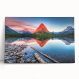 Black and white photo of Montana's Glacier National Park on stretched canvas, ideal for kitchen wall art.