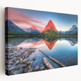 Scenic Glacier National Park landscape on large stretched canvas with vibrant blue and green tones.