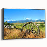 Black and white framed canvas of a Montana landscape, ideal for bedroom wall art.