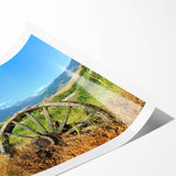 Extra large wall art featuring line art flowers in subtle earth tones on a rolled canvas.