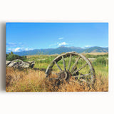 Black and white photo of Montana scenery on large stretched canvas, suitable for kitchen wall art.