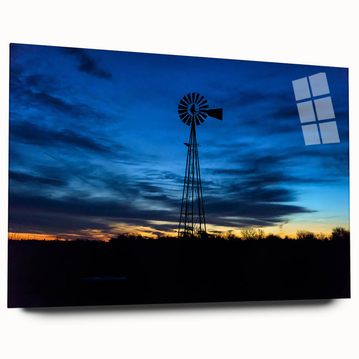 Large abstract wall art of Nebraska scenery in muted earth tones on acrylic glass, ideal for bedroom or dining room decor.