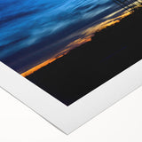 Art deco poster featuring a serene Nebraska landscape in muted green and blue tones on a rolled canvas.