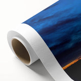 Art deco poster of Nebraska scenery on rolled canvas, in pastel shades, ideal for nursery wall art.