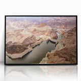 Framed acrylic print of Hoover Dam in grayscale, ideal for modern art wall decor.