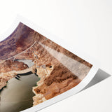 Extra large rolled print of Hoover Dam in muted earth tones, ideal for large living room wall art.