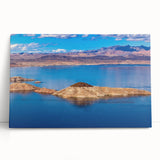 Black and white stretched canvas of Lake Mead, Nevada, ideal for kitchen wall art.