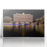 Art deco style Las Vegas skyline with vivid colors on a framed acrylic, ideal for modern art wall decor.