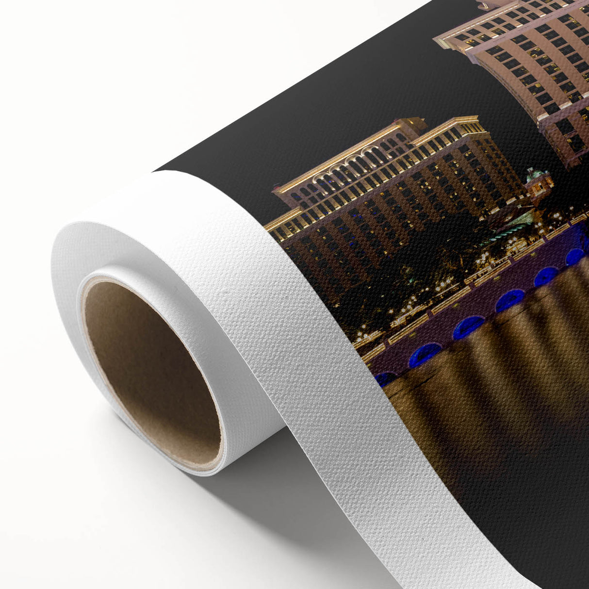 Art deco poster of Las Vegas skyline in pastel shades on rolled canvas, ideal for nursery wall art or dining room decor.
