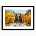 Abstract art print of a colorful, textured New Hampshire scenery on an extra large black framed canvas.