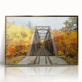 Framed acrylic print of a serene New Hampshire landscape in soft earth tones, ideal for modern art wall decor.