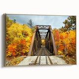 Framed canvas of a New Hampshire landscape in muted earth tones, ideal for bedroom wall art.