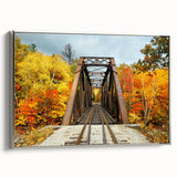Framed canvas landscape art painting depicting New Hampshire scenery in colorful art palette.