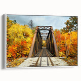 Vintage poster art of New Hampshire scenery on a framed canvas, featuring colorful art in a large format.