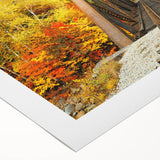 Art Deco poster of New Hampshire scenery in muted earth tones on rolled canvas, suitable for dining room wall art.